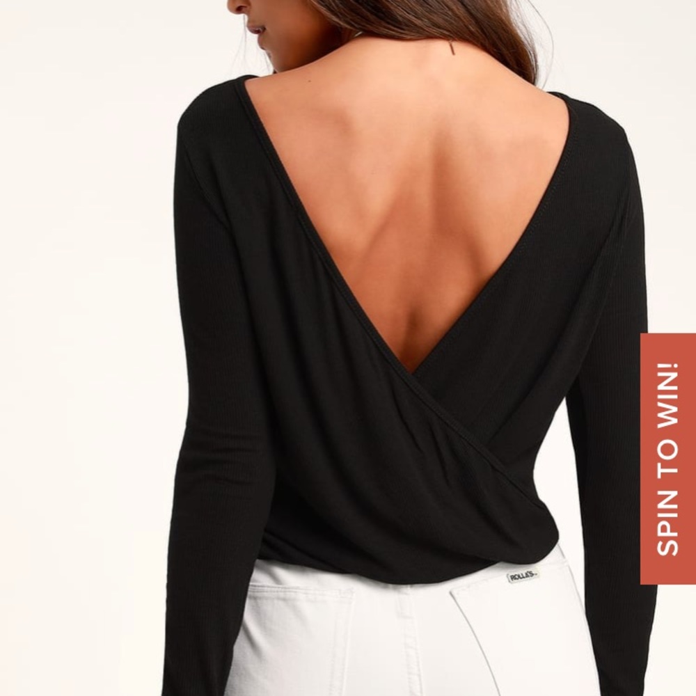 Idolize Lulus black open back top